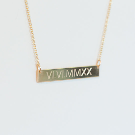 Custom Roman Numerals Necklace