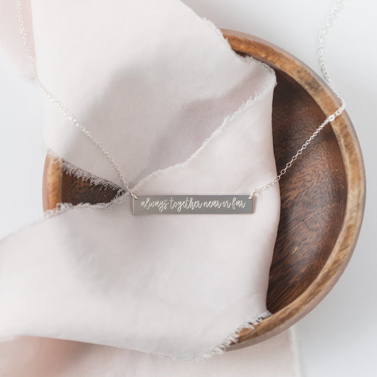 Horizontal Bar Necklace - Custom Engraving