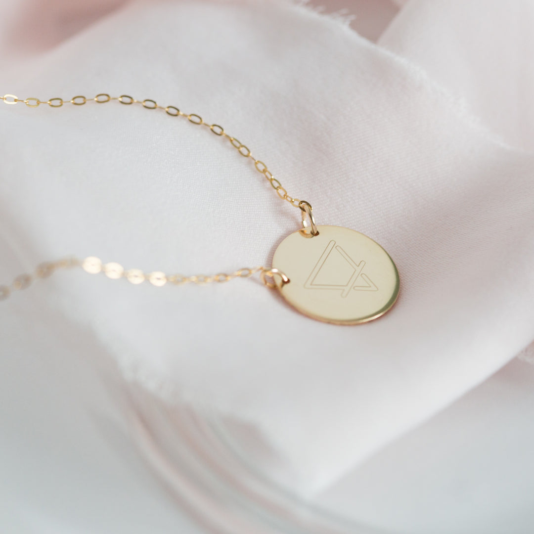 Medium Coin Necklace with Double Attachment- Custom Engraving