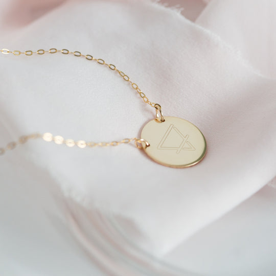 Medium Coin Necklace with Double Attachment- Custom Engraving