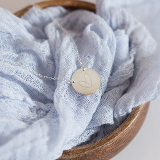Medium Coin Necklace with Double Attachment- Custom Engraving