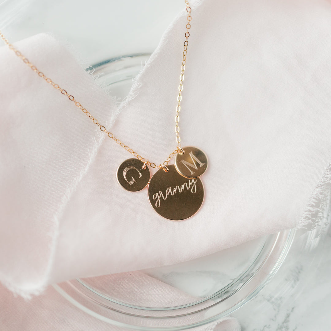 Multi Coin Necklace - Custom Engraving