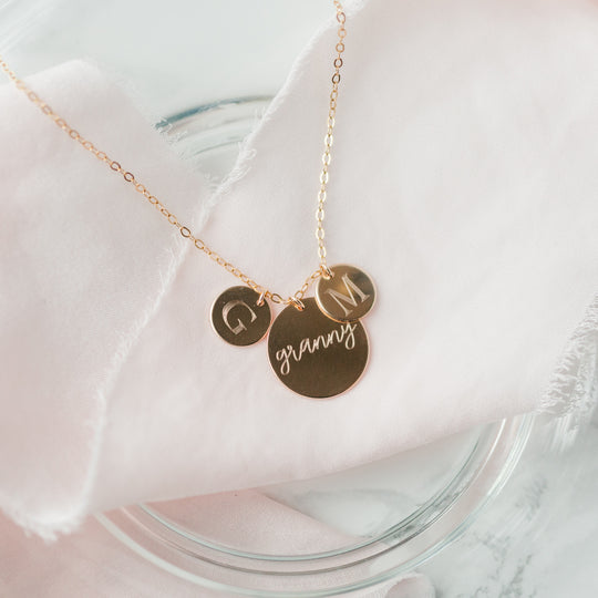 Multi Coin Necklace - Custom Engraving