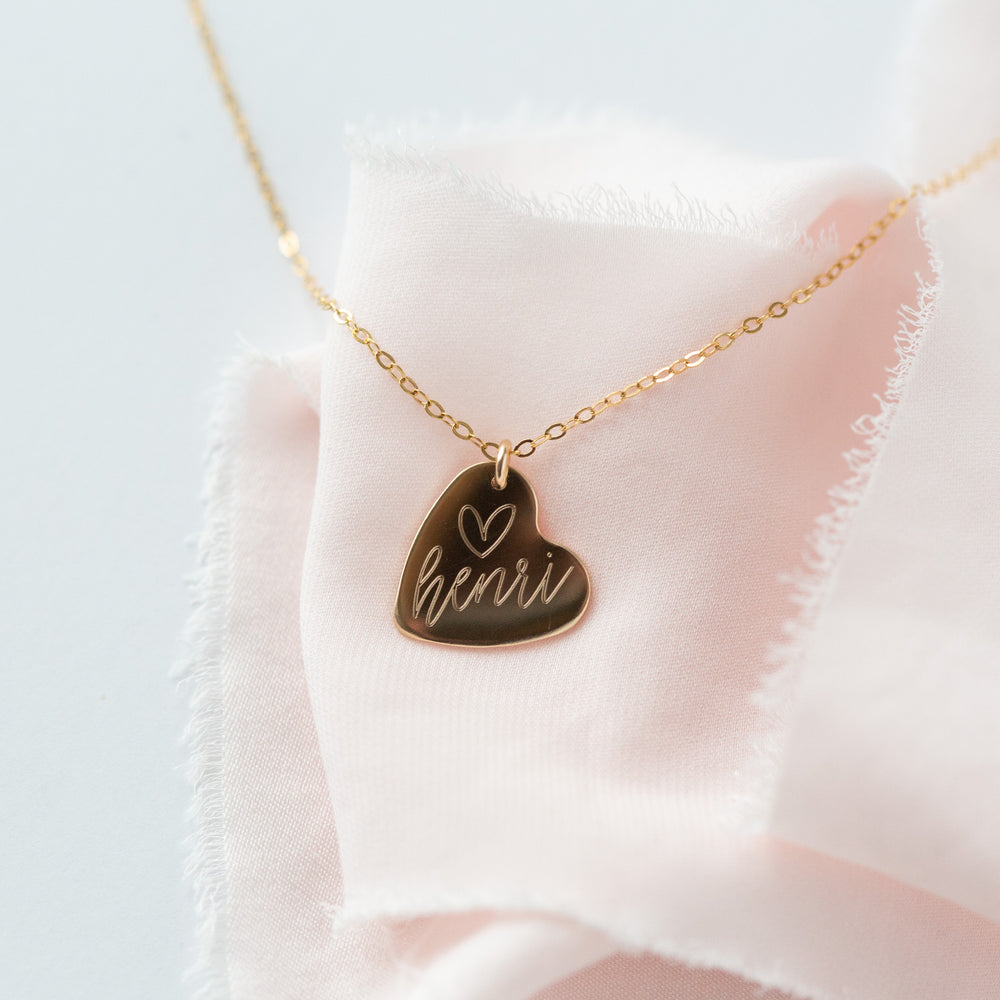 Heart Necklace - Custom Engraving