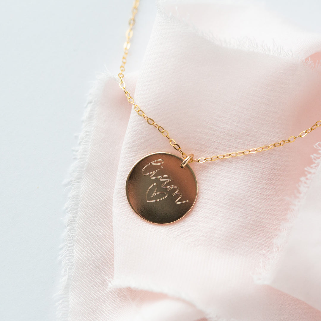 Medium Coin Necklace - Custom Engraving