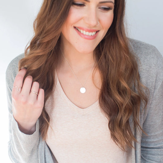 Medium Hammered Coin Necklace