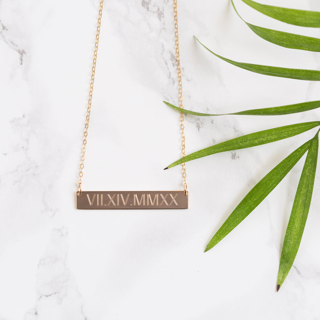 Custom Roman Numerals Necklace