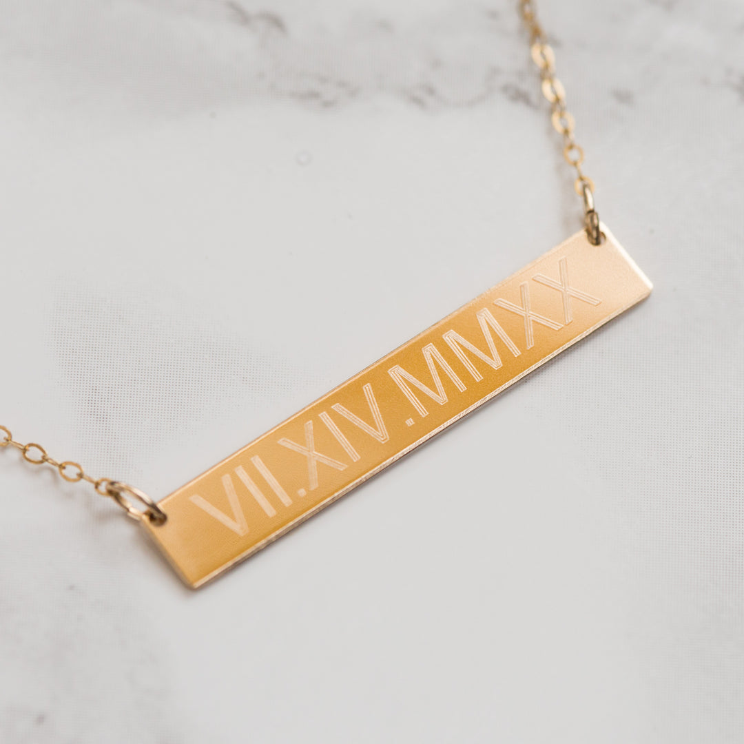 Custom Roman Numerals Necklace
