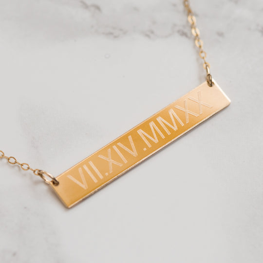 Custom Roman Numerals Necklace