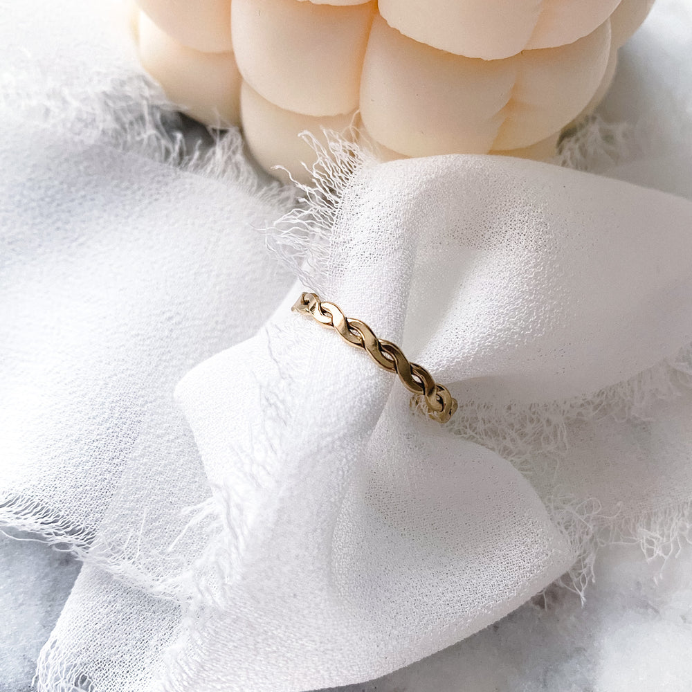 Braided Rope Stacking Ring in Gold