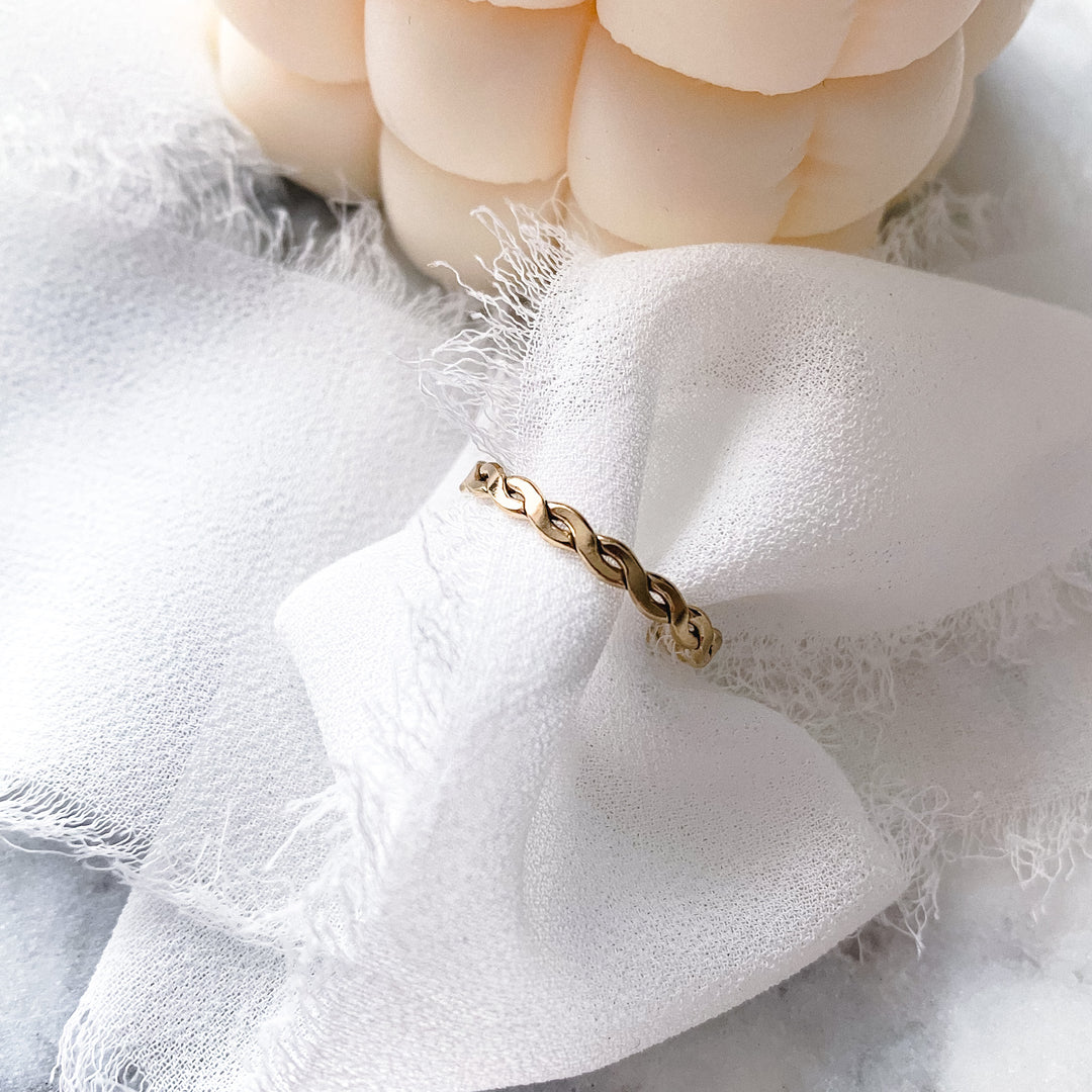 Braided Rope Stacking Ring in Gold