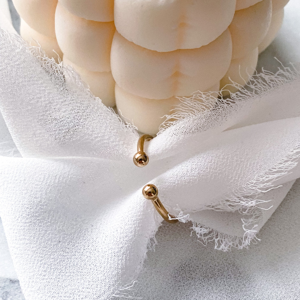 Adjustable Ball Finger Cuff in Gold