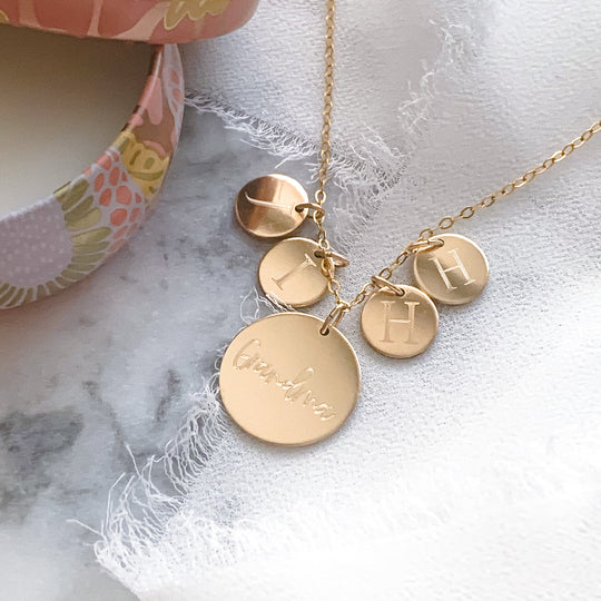 Multi Coin Necklace - Custom Engraving