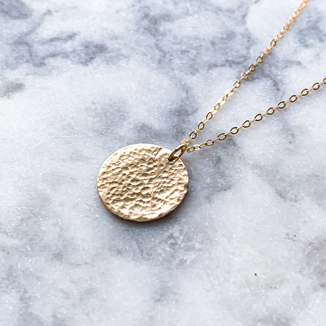 Medium Hammered Coin Necklace