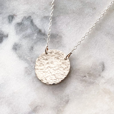 Medium Hammered Coin Necklace