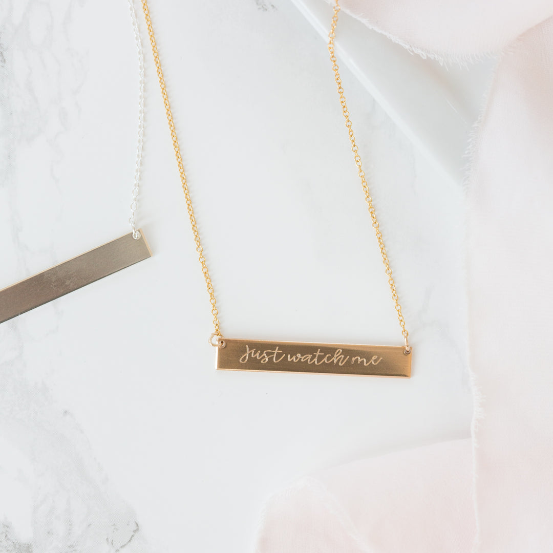 Just Watch Me Bar Necklace