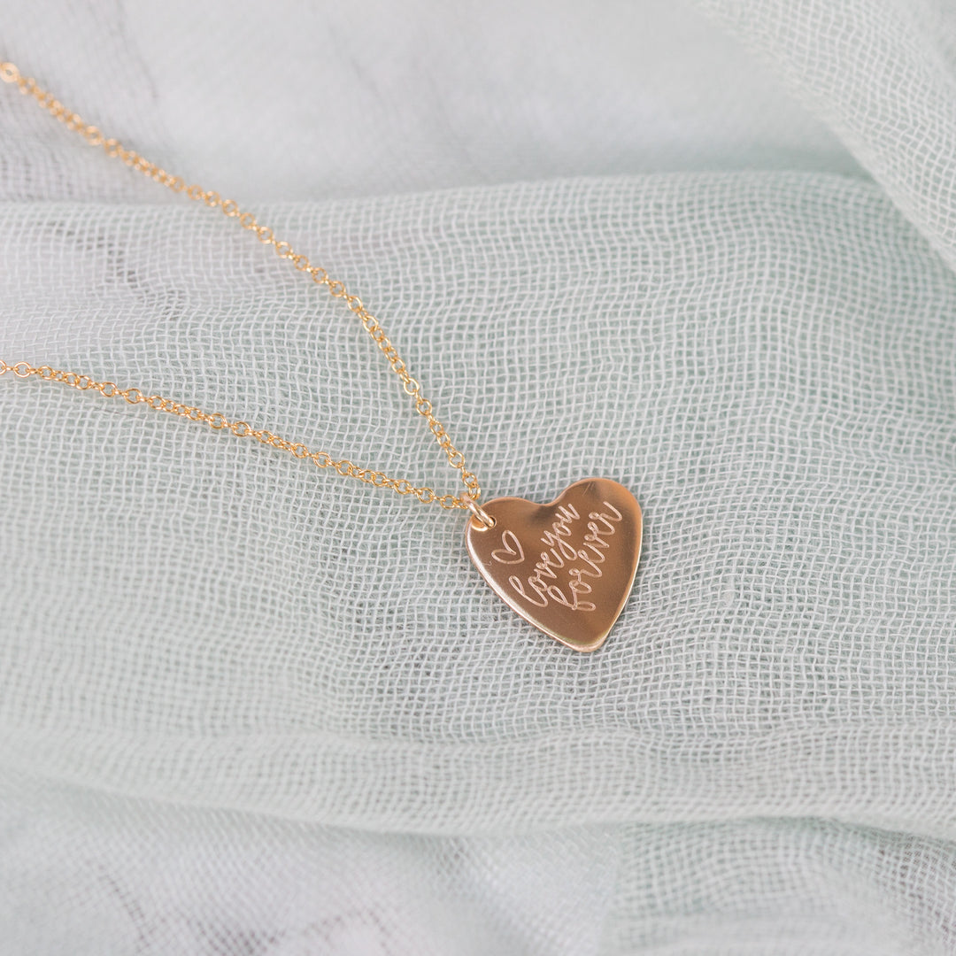 Heart Necklace - Custom Engraving