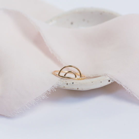Rainbow Stacking Ring in Gold