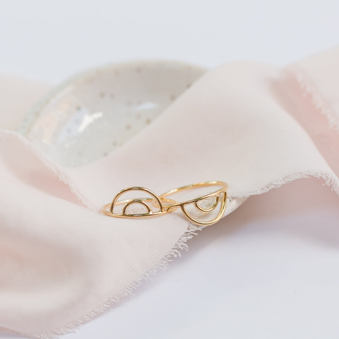 Rainbow Stacking Ring in Gold