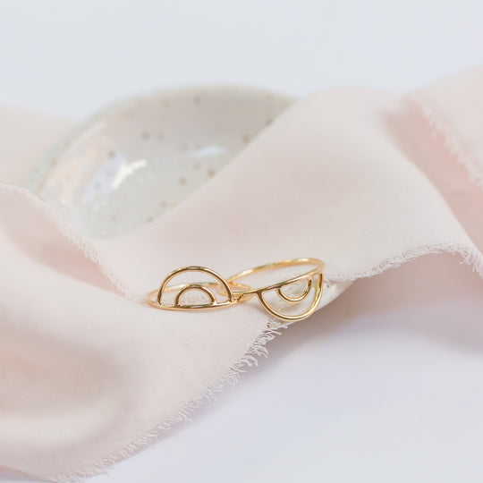 Rainbow Stacking Ring in Gold