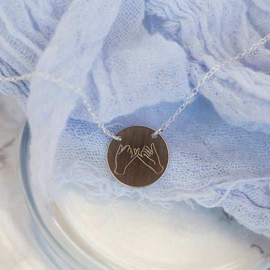 Medium Coin Necklace with Double Attachment- Custom Engraving
