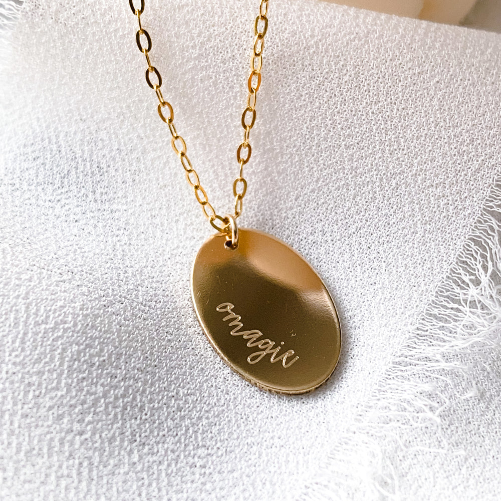Oval Necklace - Custom Engraving