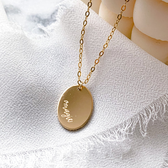 Oval Necklace - Custom Engraving